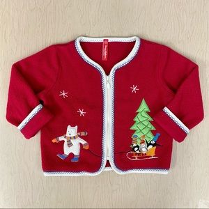 Hanna Andersson Fleece Jacket Girls 18-24M 80 cm Boys Embroidered Penguins Red